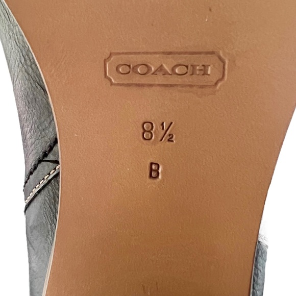 Coach Merridth Tall Logo Heeled Leather Boot in Black | 8.5 - Picture 9 of 11